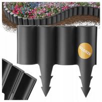 Plastikinė sodo tvorelė Garden Palisade, antracito spalvos, 2,5 m