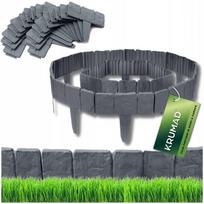 Sodo bortelis GARDEN PALISADE, antracito spalvos, akmens imitacija, 250 x 23 cm, 2 vnt. komplektas