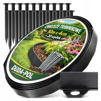 Žolės bortelis GARDEN, 4 cm aukščio, lankstus, 10 m su 20 HDPE kuoliukų