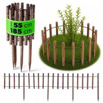 Medinė vejos tvorelė GARDEN PALISADE, 185 cm, bronzinė