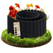Medinė sodo tvorelė be4nature PALISADE, juoda, 200 x 40 cm