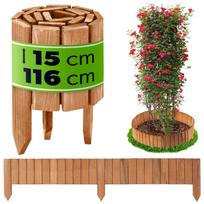 Medinė veja tvorelė EDGING GARDEN PALISADE 15x116, plaktuku tvirtinama, ąžuolo spalvos