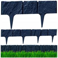 Sodo bordiūras GARDEN PALISADE Stone Split, 390 cm, antracito spalvos