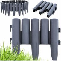 Plastikinė pilka vejos tvorelė GARDEN PALISADE, 280 x 24 cm