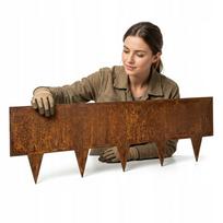 Metalinis vejos bortas 100x24 cm, rūdinto plieno, Corten stilius