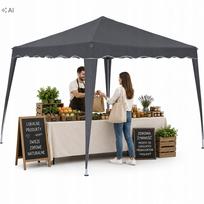 Sodo pavėsinė 3x3 m, pilka, komercinė palapinė