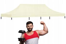 Sodo paviljono stogas 3x6 m, kreminės spalvos, 10 kg