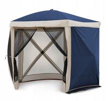 Sodo paviljonas 2,6x2,6 m mėlynas, su tinkleliu nuo uodų