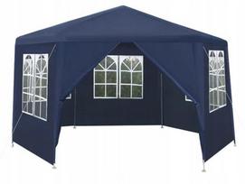 Sodo palapinė-paviljonas 2x2x2 m, 6 sienų, mėlyna, su langais