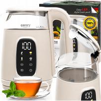 Stiklinis elektrinis virdulys su temperatūros reguliavimu 1,7 l, 2200 W, LED