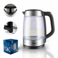 Elektrinis virdulys Midea, 1,7 l, 2200 W, stiklinis, su filtru, LED lemputė