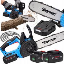 Akumuliatorinis grandininis pjūklas Sherman ET512, 12", 2x 4.0Ah 21V baterijos