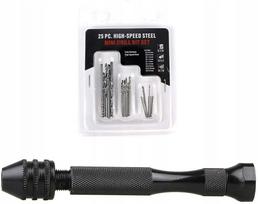 Mini rankinis grąžtas, 0,5–3 mm HSS grąžtų rinkinys, 26 vnt.