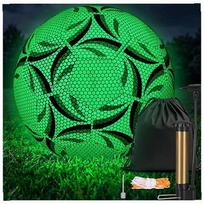 Futbolo kamuolys, šviečiantis, dydis 5, su pompa, vaikams