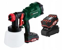 Dažymo pistoletas Parkside PFSA B2, 20V, su akumuliatoriumi, įkrovikliu ir priedais
