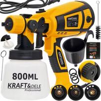 Dažymo pistoletas sienoms, HVLP 650W, 3 antgaliai, 800 ml rinkinys