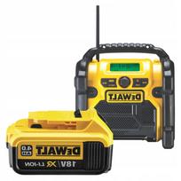 Statybinė radija DEWALT su 18V 4Ah baterija, FM/AM, AUX, LED, Mini Jack