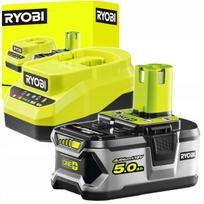 Akumuliatorių komplektas RYOBI 18V 5,0 Ah RB18L50 su 2A įkrovikliu RC18120A-150