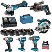 Įrankių rinkinys MAKITA, 6 vnt., 18V, 5 akumuliatoriai