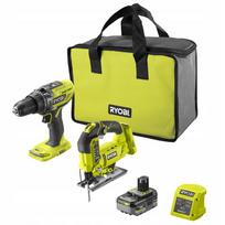 Įrankių rinkinys Ryobi 18V R18PPD3 ir R18JS su krepšiu R18CK2PJ-1X40S