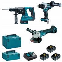 Akumuliatorinių įrankių rinkinys Makita DLX3202TJ, 18V, 3 x 5Ah (DGA506, DHR243, DDF490)