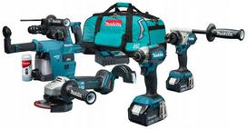 Akumuliatorinių įrankių rinkinys Makita 18V LXT DGA504, DDF492, DTD153, DHR243, 2x5,0Ah, DLX4194TX1