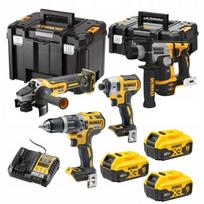 Akumuliatorinių įrankių rinkinys DeWALT DCG405 + DCH172 + DCD796 + DCF887, 18V, 3x5Ah