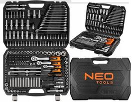 Galvutinių raktų rinkinys NEO TOOLS 10-218, 300 vnt., 1/2" 3/8" 1/4", su terkšle