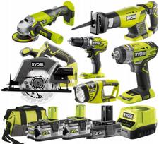 Įrankių rinkinys RYOBI 6 vnt. 18V su 3 akumuliatoriais