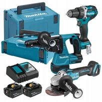 Įrankių rinkinys MAKITA 18V, 2x5Ah (DDF484, DGA504, DHR243), MAKPAC, DLX3195JX1