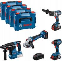 Akumuliatorinių įrankių rinkinys BOSCH GSR 18V-110C, GDX 18V-210C, GWS 18V-10, GBH 18V-24C