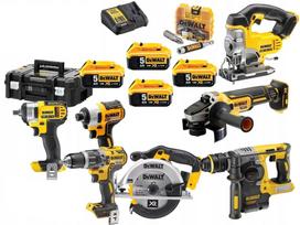 Akumuliatorinių įrankių rinkinys DEWALT 18V, 7 dalių, 4x5Ah Li-Ion