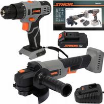 Kampinis šlifuoklis 125 mm ir suktukas 20V 2Ah rinkinys