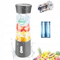 Nešiojamas 500 ml pilkas trintuvas su 6 ašmenų nerūdijančio plieno peiliais