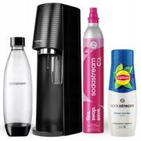 Sodos gaminimo aparatas SodaStream TERRA juodas + 1 l butelis + Lipton Ice Tea Lemon sirupas