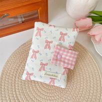 Handmade Cute Bow Fabric Book and Planner Cover - Student Gift white