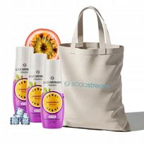 Gaziruoto vandens sirupas SodaStream, pasiflorų skonio, be cukraus, 3 x 440 ml + maišelis dovanų