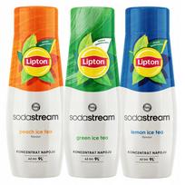Gazuoto vandens sirupai SodaStream Lipton: citrinų, žaliosios arbatos ir persikų skonio