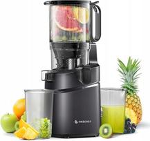 Lėtaeigė sulčiaspaudė AMZCHEF, 250W, 1,8 l, juoda, daržovėms ir vaisiams