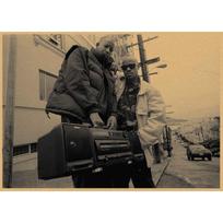 Retro Rap & Hip Hop Group Kraft Paper Poster for Bar or Cafe Decor Yellow Kraft Paper (No Glue) 30X42 cm black