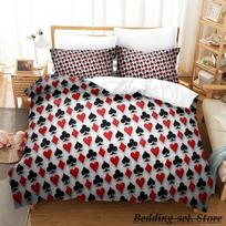 HIGH CARD Poker Bedding Set Single Twin Full Queen King Size Bed Set Adult Kid Bedroom Duvetcover Sets Anime parure de lit Bed Tool 70x133cm 2pcs gray