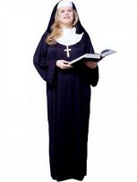 Halloween Costume  Cosplay Nun Costume Jumpsuit And Headscarf Cross Traditional Adult Sister Black Robe Religious Costumes M&Other blue