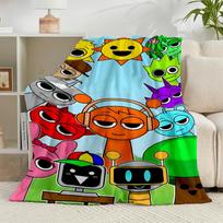 1PC Colorful Sprun-ki Robot Party Flannel Blanket Gift, Suitable for Both Men And Women, Soft Ideal for Beds And Sofa, Birthday Or Christmas Gift 75x90cm