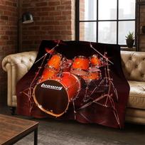Būgnų komplektas Būgnų rinkinys Muzikos instrumentai Flanelinis pledas Minkštas šiltas pledas miegamajam svetainei lovai kelionėms stovyklavimui iškylai 75x90cm brown