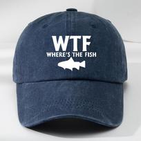 WTF žuvies rašto lauko vyriška skalauta beisbolo kepuraitė retro snapback kepuraitė sportinė laisvalaikio beisbolo kepuraitė Adjustable tamsiai mėlyna spalva
