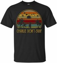 Charlie Dont Surf Military Vietnam War Veteran Movie Buff T-Shirt M brown