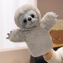 Multi-Style Zoo Animal Plush Hand Puppets For Interactive Storytelling And Play Stuffed Tiger Koala Sloth Plushies Soft Toy 25-28cm gray