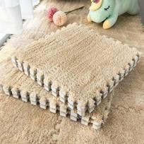 Plush Patchwork Floor Mat For Bedroom Square Eva Foam Floor Tiles Cuttable 30x30 Cm Set Of 10 Pcs Interlocking Mat For Comfortable Flooring 30 x 30cm*10 pilka