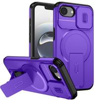 Armor Funda For iPhone 16e Case Slide Lens Protect Coque For iPhone 16 e iPhone16e For Magsafe Magnetic Wireless Charging Cover 16e raudona