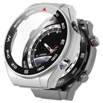 Grūdintas stiklas + PC dangtelis, skirtas Huawei Watch Ultimate, pilnos apsaugos apsauginis buferio dėklas, skirtas Huawei Ultimate priedams sidabras